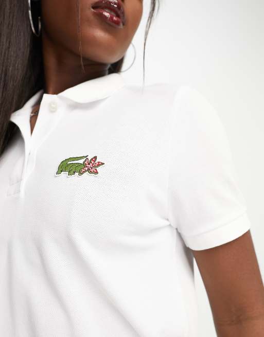 Lacoste x Stranger Things logo polo shirt in white ASOS