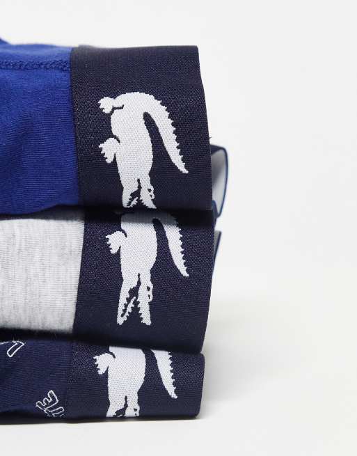 Lacoste – Zestaw 3 par bokserek w kolorach granatowym i szarym, 3 z 4