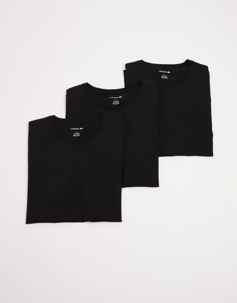 Lacoste 3 pack t-shirt in black