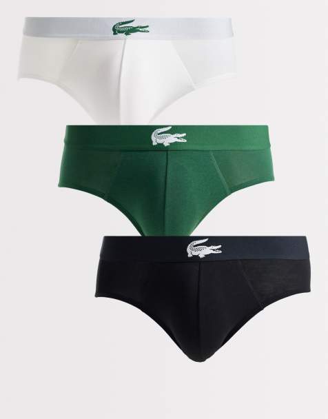 Lacoste – Zestaw 3 par fig w kolorach czarnym, zielonym i białym z logo z krokodylim wzorem - view 1