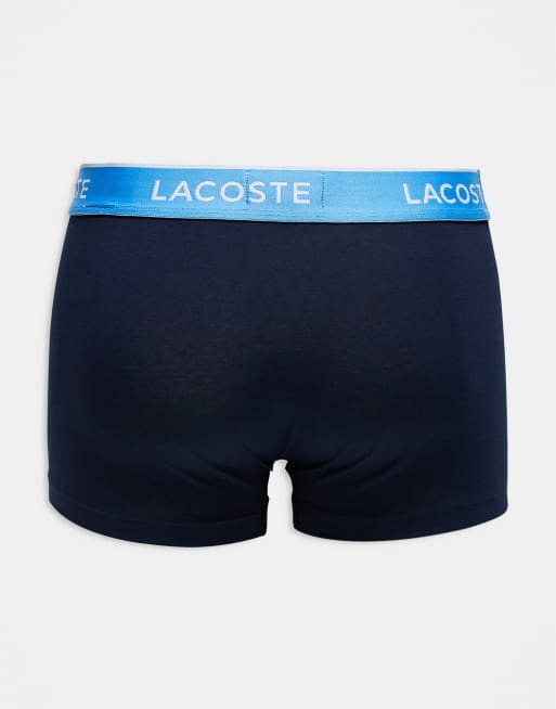 Lacoste – Zestaw 3 par granatowych bokserek z kontrastowym szwem , 2 z 3