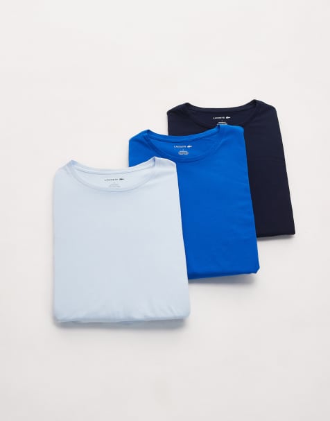 Lacoste – Zestaw 3 T-shirtów w kolorach niebieskim i granatowym - view 1