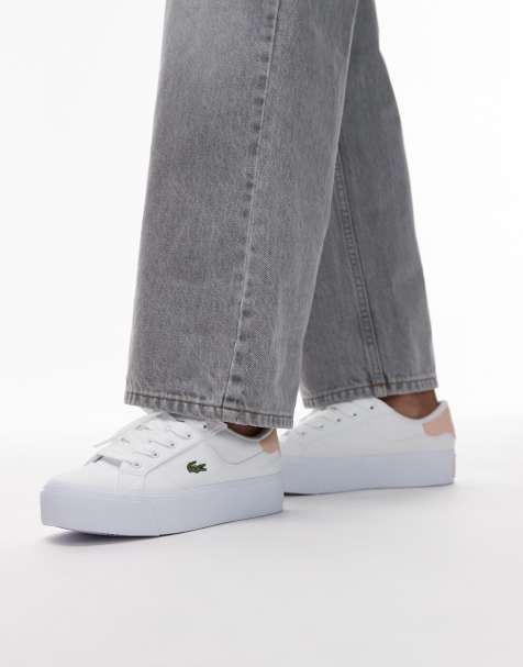 Lacoste - Ziane - Baskets à semelle plateforme - Blanc/rose - view 1
