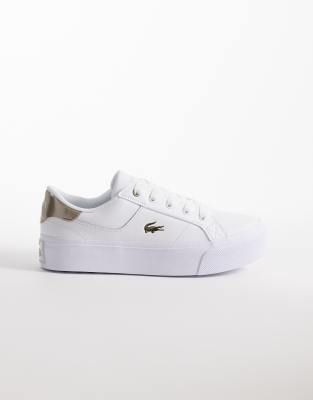 Lacoste - Ziane - Leder-Sneaker in Weiß mit dicker Sohle