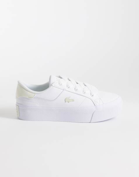 Lacoste Ziane platform sneakers in white and cream - view 1