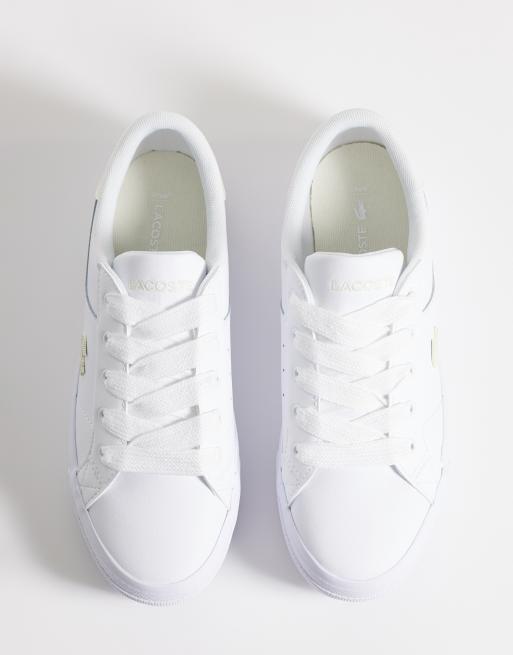 Lacoste Ziane platform sneakers in white and cream, 3 of 5
