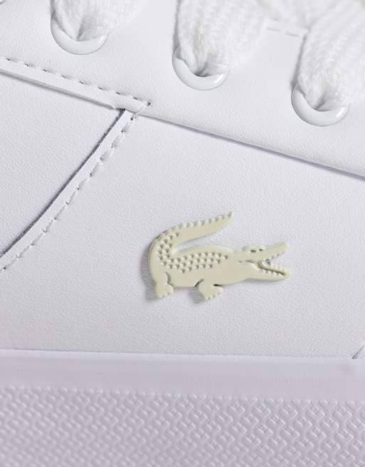 Lacoste ziane platform trainer in white and cream, 4 of 5