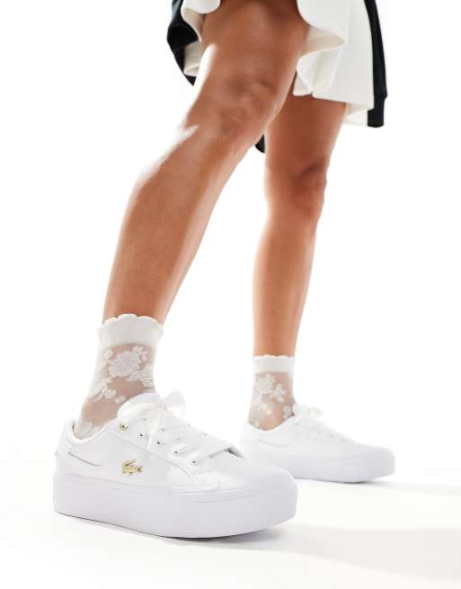 Lacoste Ziane platform trainer in white