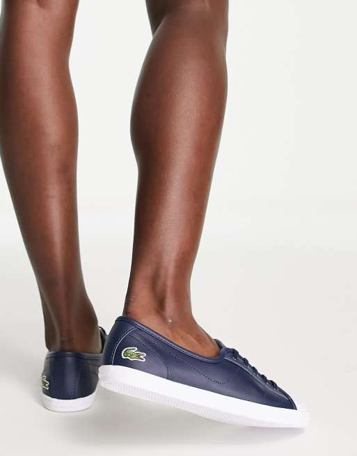 Lacoste ziane smooth leather trainers in navy