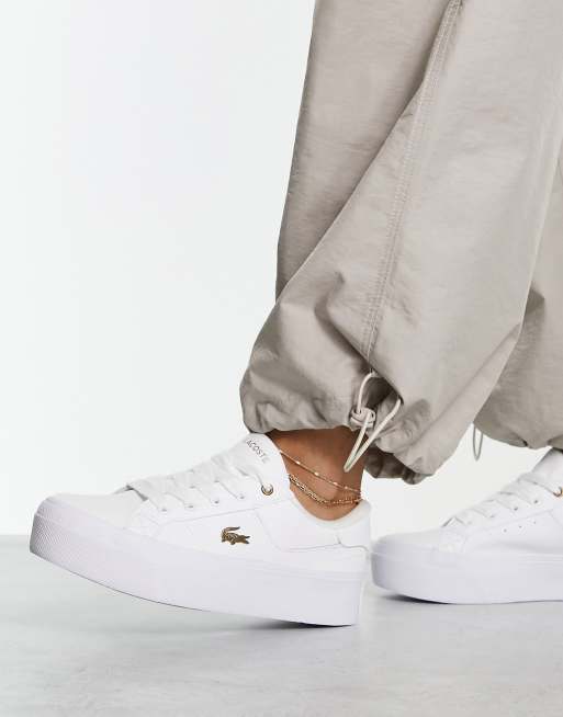 Lacoste Ziane Sneakers met plateauzool in wit