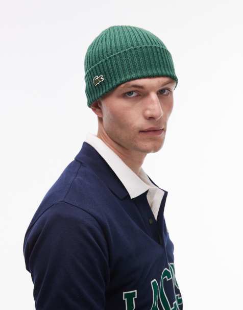 Lacoste – Zielona czapka beanie z logo - view 1