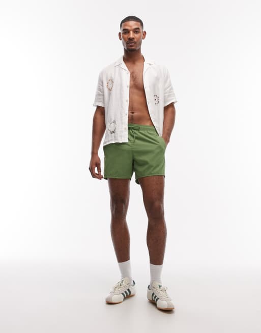 Lacoste – Zielone szorty kąpielowe z dużym logo , 2 z 5