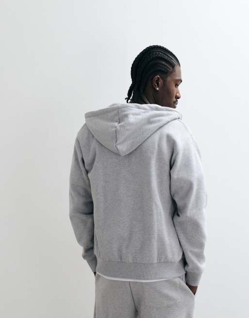 Lacoste zip front logo hoodie in grey, 4 of 5