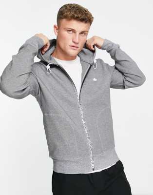 Lacoste zip through hoodie in grey - ASOS Price Checker