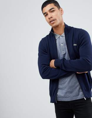 lacoste zip up cardigan