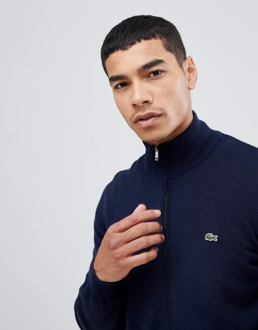 Lacoste zip through jumper in navy ASOS