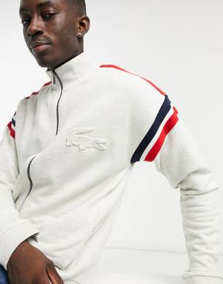 lacoste tonal tape crew sweatshirt