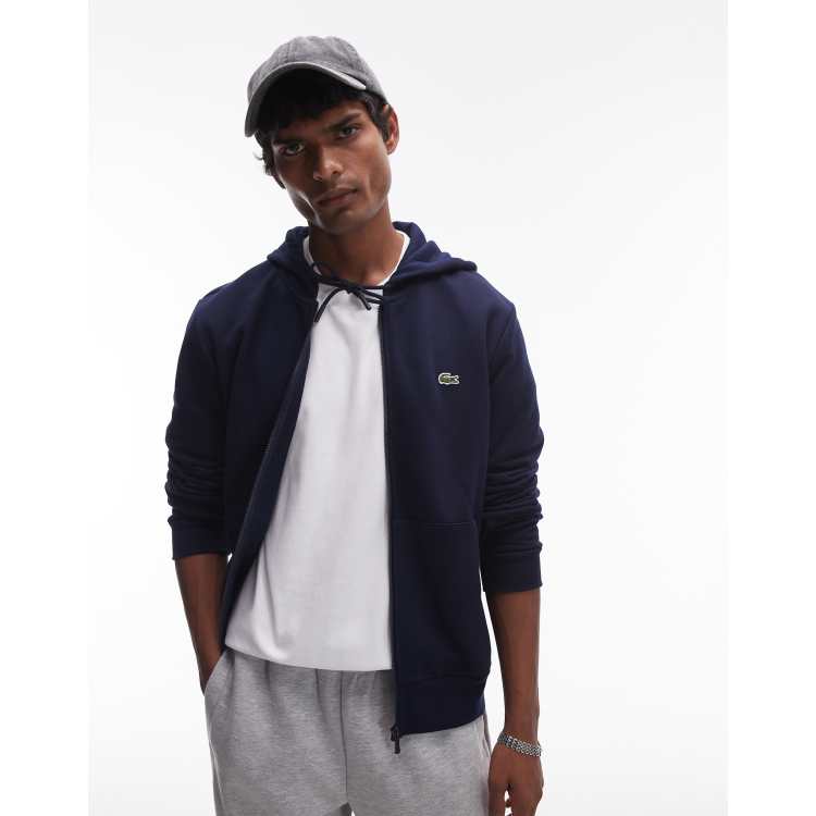 Lacoste zip up hoodie in navy | ASOS