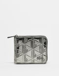 [Lacoste] Lacoste zip wallet in silver-Grey One Size Silver Black