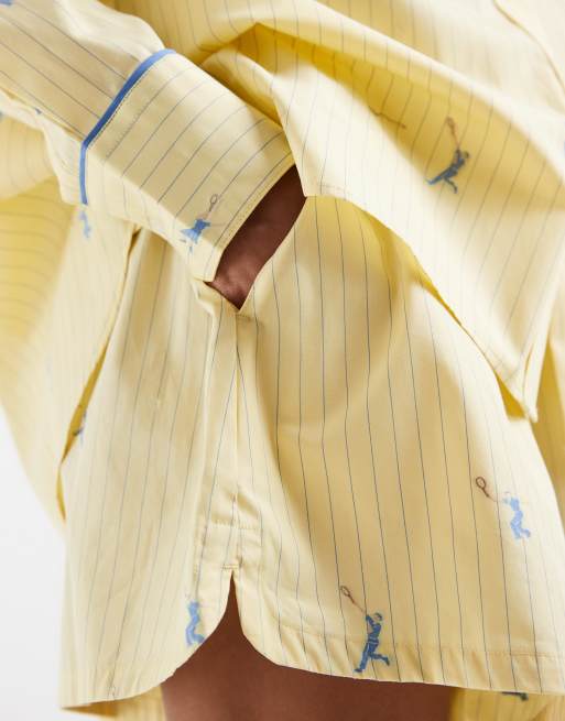 Lacoste – Żółte szorty w tenisowy wzór, część zestawu, 3 z 5