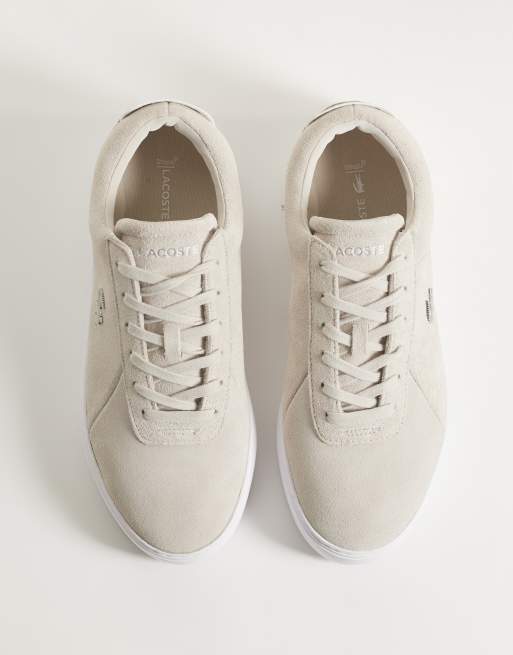 Lacsote court set suede look trainer in off white, 2 of 5