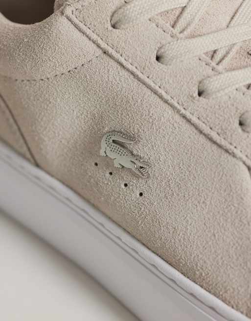 Lacsote court set suede look trainer in off white, 3 of 5