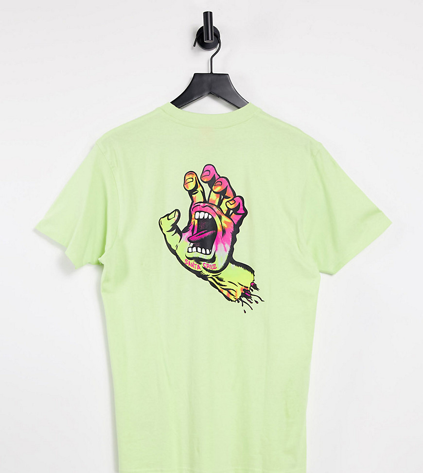 Лаймовая футболка с принтом в виде руки с эффектом тай-дай – эксклюзивно для ASOS-Зеленый цвет Santa Cruz 11853684