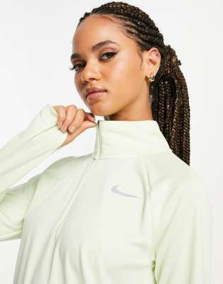 Лаймовый топ на короткой молнии Nike Running Pacer-Зеленый цвет