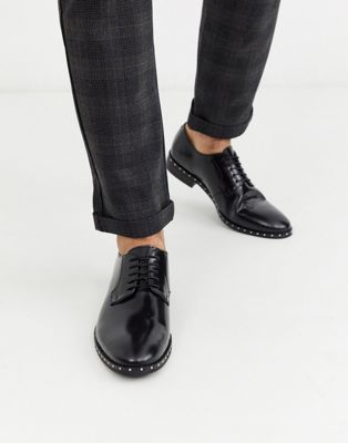 фото Лакированные кожаные туфли с заклепками на подошве bolongaro trevor-черный