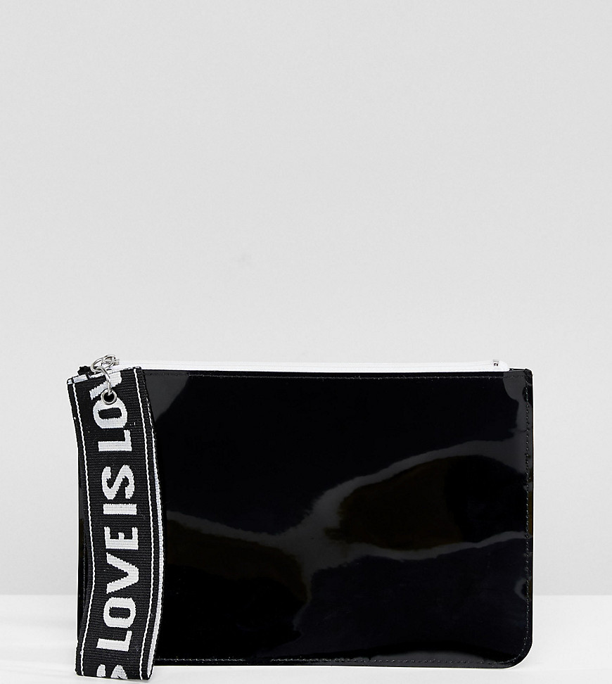 фото Лакированный кошелек на молнии monki-черный