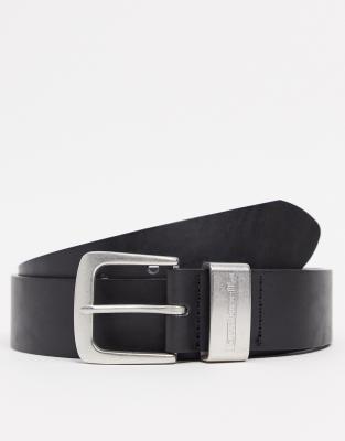 Lambretta Leather Belt In Black In Black