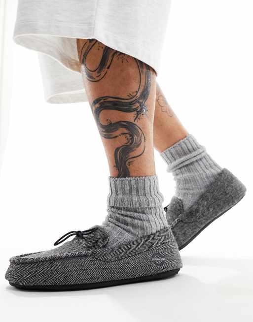 Moccasin discount slippers grey