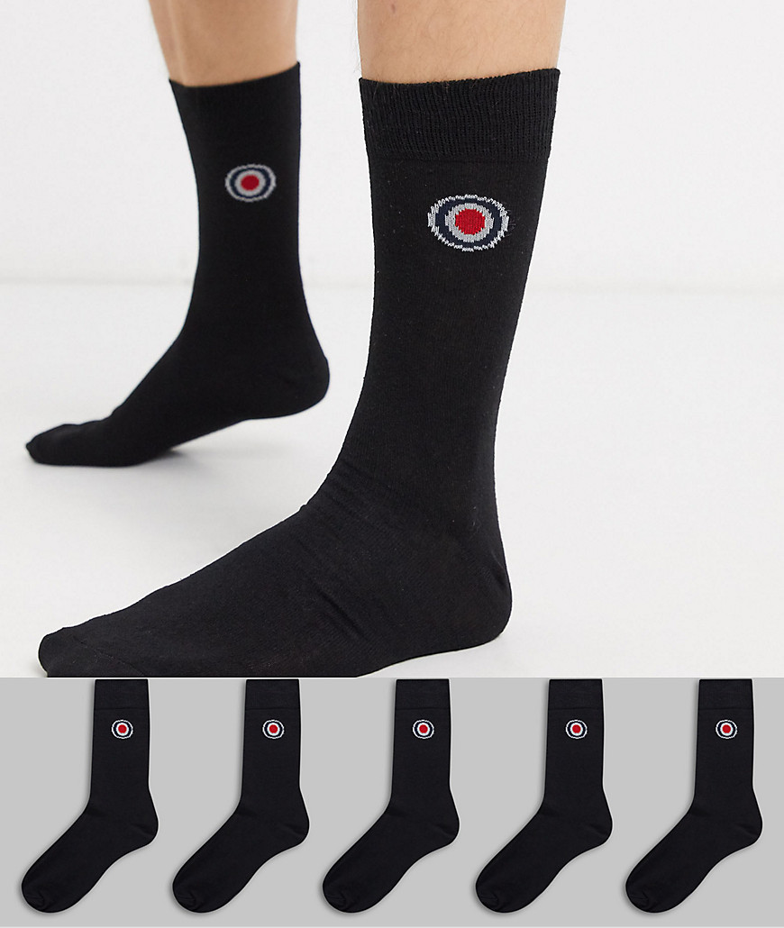 Lambretta - Set van 5 klassiek zwarte sokken