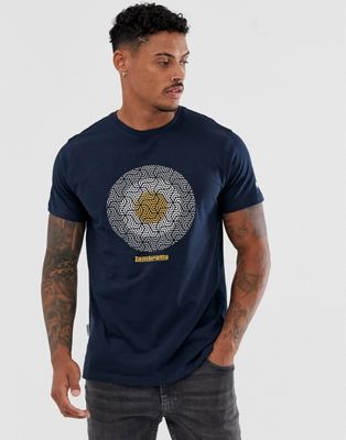 Lambretta - T-shirt met print van schietschijf-Marineblauw