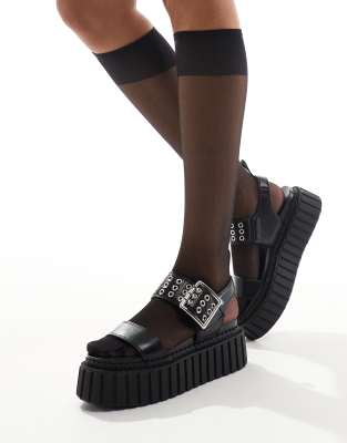 Lamoda Lamoda Advocate Buckle Flatform in Black