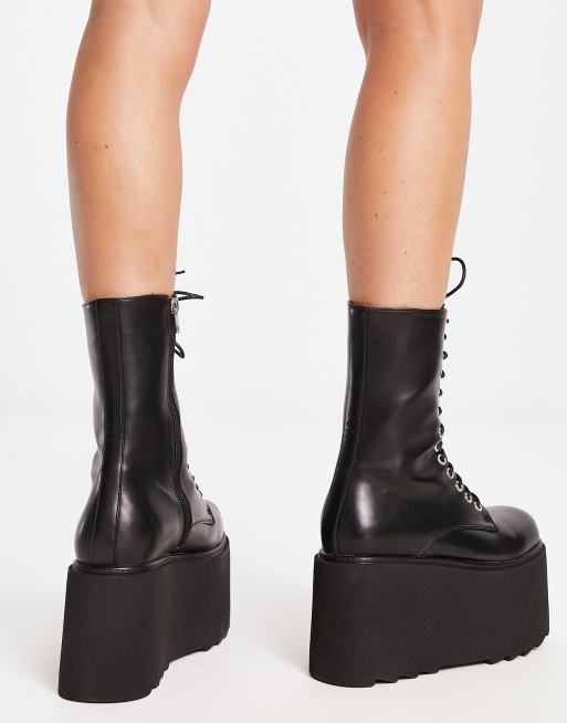 Lamoda Ankle Boots zum Schnuren in Schwarz exklusiv bei ASOS