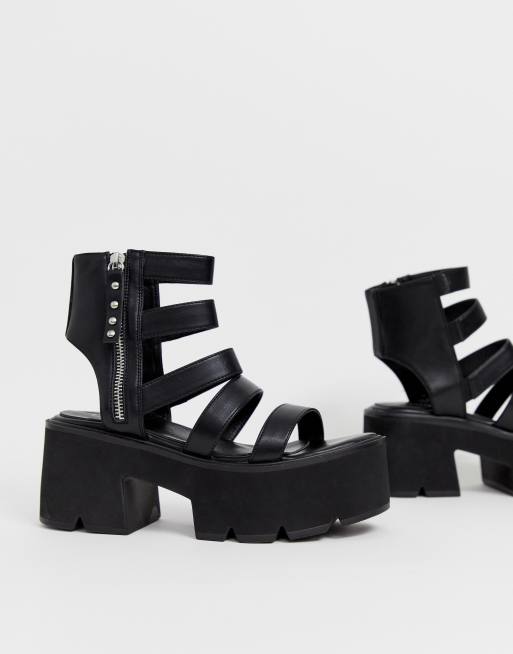 Black best sale cleated sandals