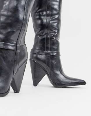 cone heel shoe boots