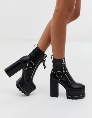 cheap black platform boots