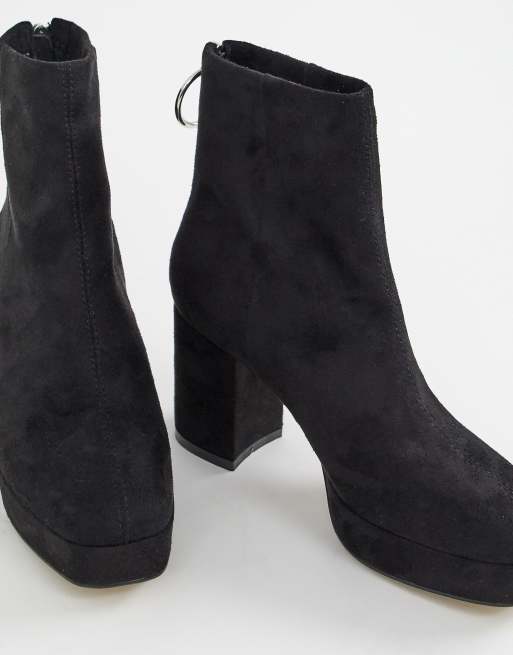 Lamoda Bottines semelle plateforme et fermeture clair arri re Noir