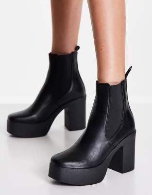 Lamoda chunky chelsea boots in black