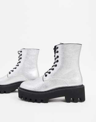 silver chunky boots