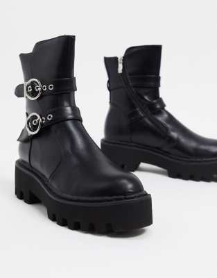 asos black flat boots