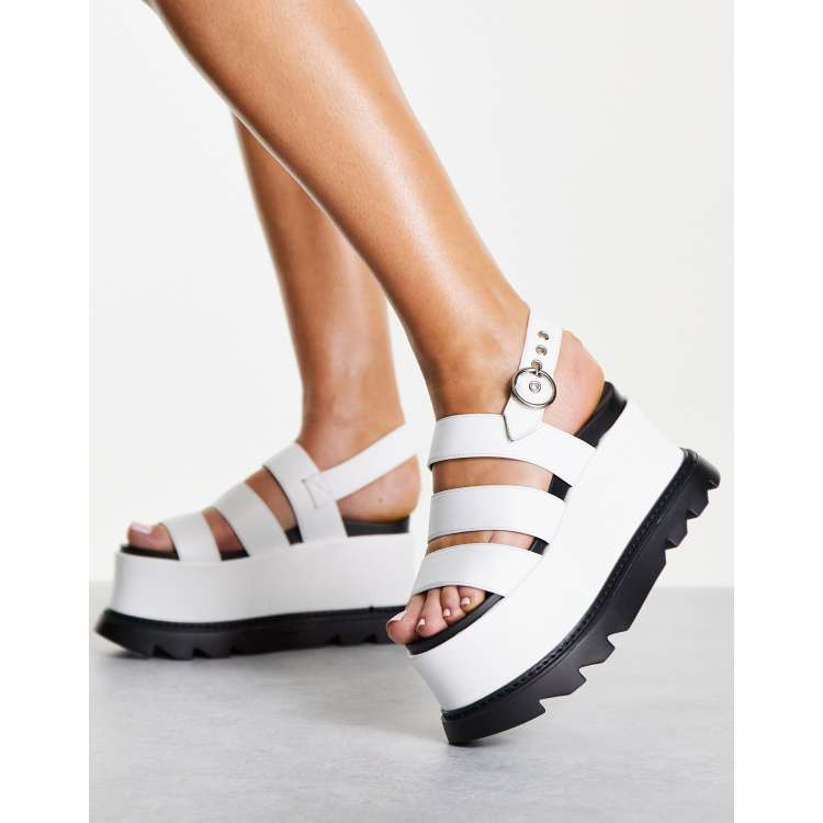 Lamoda chunky flatform sandals in white ASOS