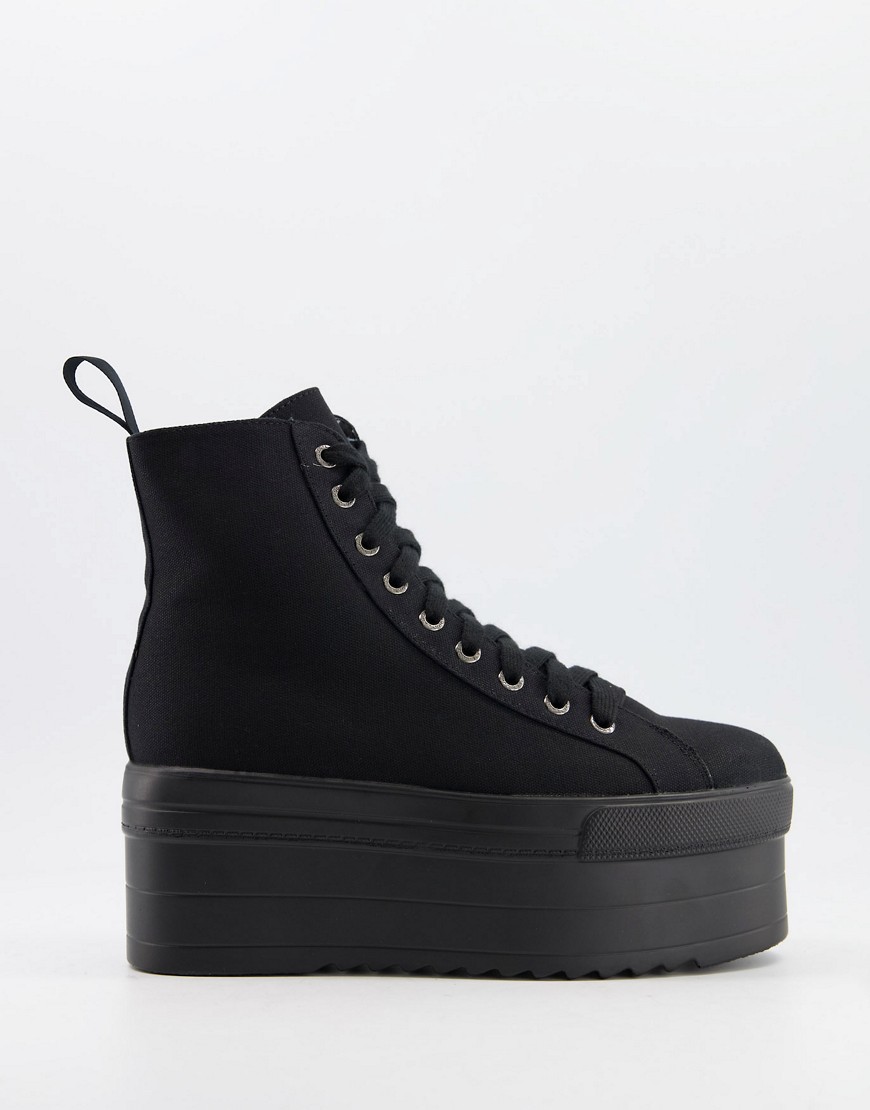 Lamoda Chunky Flatform Sneakers In Black