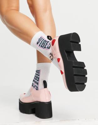 lamoda pink heart shoes