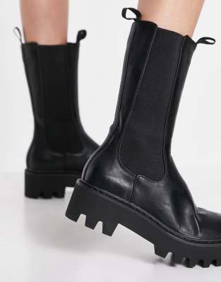 Lamoda Chunky High Ankle Boots In Black