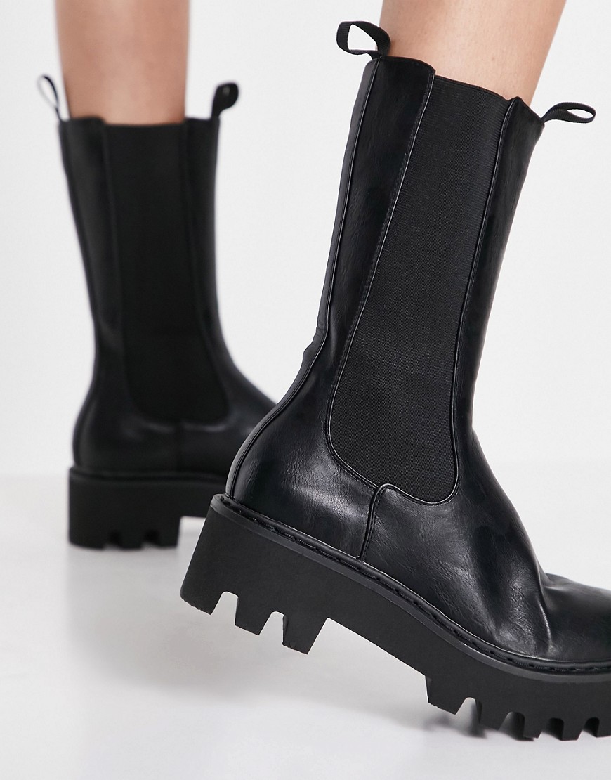 Lamoda chunky high ankle boots in black