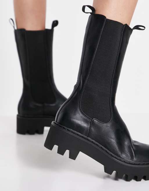 chunky black ankle boots