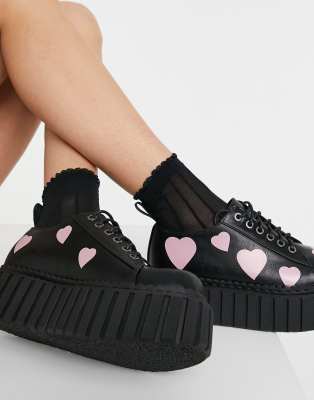lamoda pink heart shoes